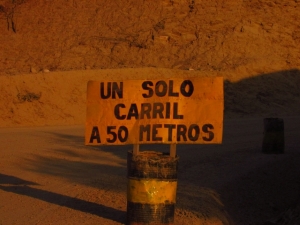 Sinalização de pista única